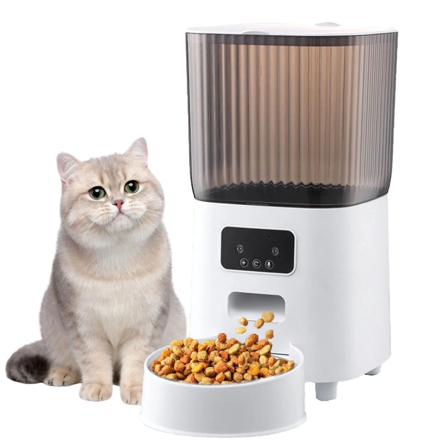 Distributeur Automatique de Nourriture pour Chats et Chiens-5L avec Connexion Wi-Fi et Mode Double Alimentation